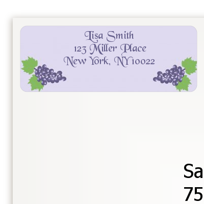 Vineyard Green/Purple Theme - Bridal Shower Return Address Labels