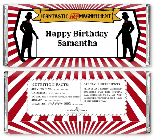 Vintage Magic - Personalized Birthday Party Candy Bar Wrappers