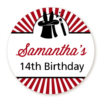 Vintage Magic - Round Personalized Birthday Party Sticker Labels