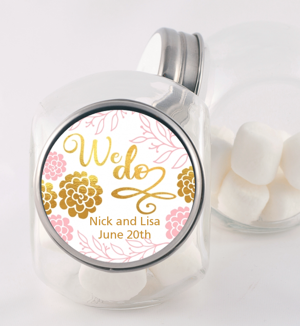We Do - Personalized Bridal Shower Candy Jar