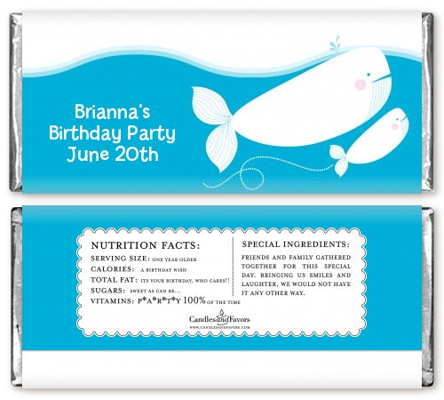 Whale Of A Good Time - Personalized Birthday Party Candy Bar Wrappers
