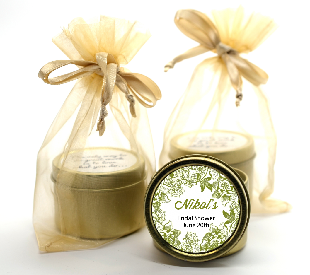 Winery - Bridal Shower Gold Tin Candle Favors