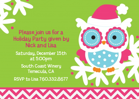 Winter Owl - Christmas Invitations