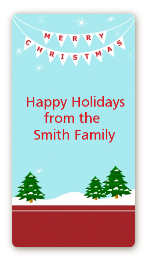 Winter Wonderland - Custom Rectangle Christmas Sticker/Labels