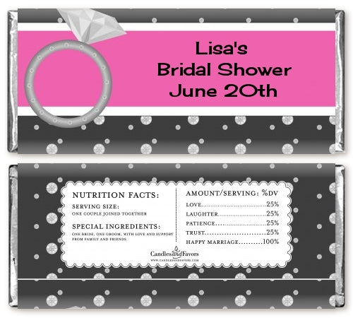 With This Ring - Personalized Bridal Shower Candy Bar Wrappers