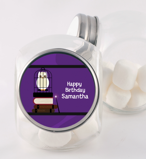 Wizard Tools & Owl - Personalized Birthday Party Candy Jar
