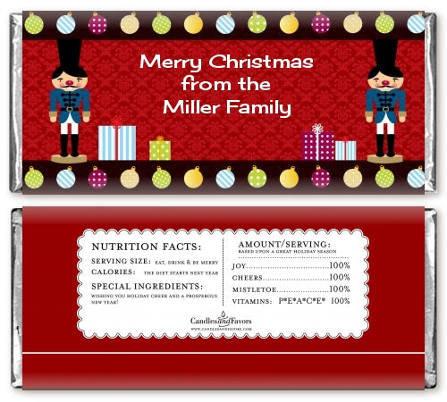 Wooden Soldiers - Personalized Christmas Candy Bar Wrappers
