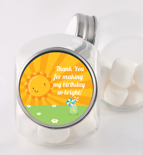 You Are My Sunshine - Personalized Birthday Party Candy Jar