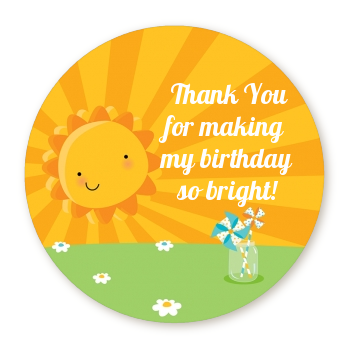 You Are My Sunshine - Round Personalized Birthday Party Sticker Labels
