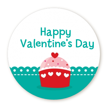Your So Sweet Cupcake - Round Personalized Valentines Day Sticker Labels