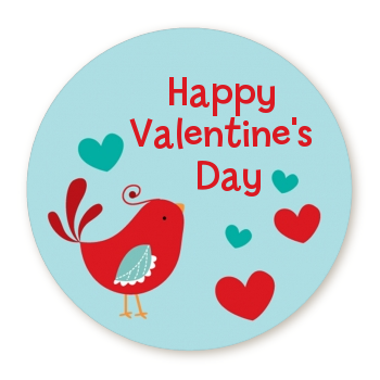 Your The Tweetest Little Birdie - Round Personalized Valentines Day Sticker Labels