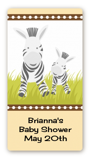 Zebra - Custom Rectangle Baby Shower Sticker/Labels