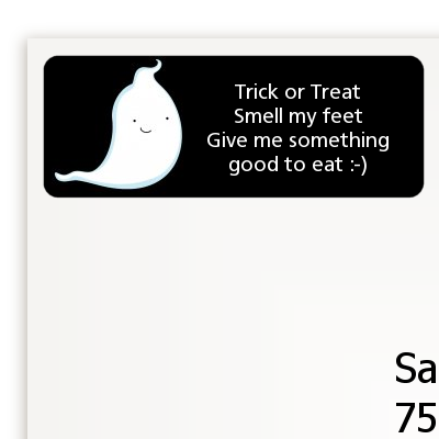 Ghost White - Halloween Return Address Labels
