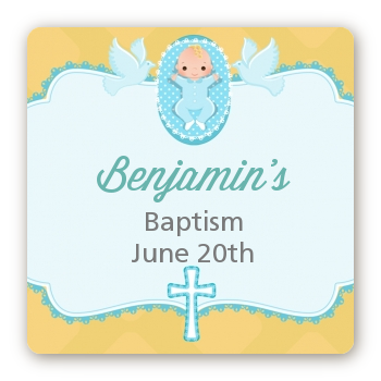 Baby Boy Baptism / Christening Stickers | Candles & Favors