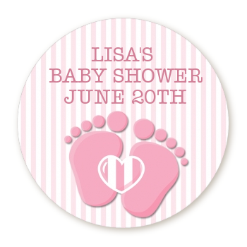 Baby Feet Baby Girl Personalized sticker labels | Baby Feet Baby Girl ...