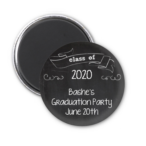 Chalkboard Celebration - Personalized Graduation Party Magnet Favors