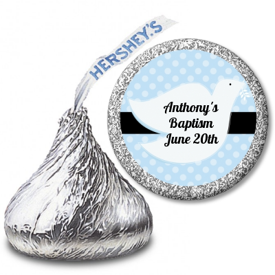 Dove Blue Hershey kiss stickers | Candles & Favors