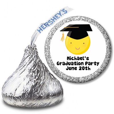 Emoji Graduate Hershey kiss stickers | Candles & Favors