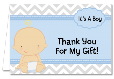 Baby Shower Thank You Cards | It's A Boy Chevron Hispanic Thank You Notes