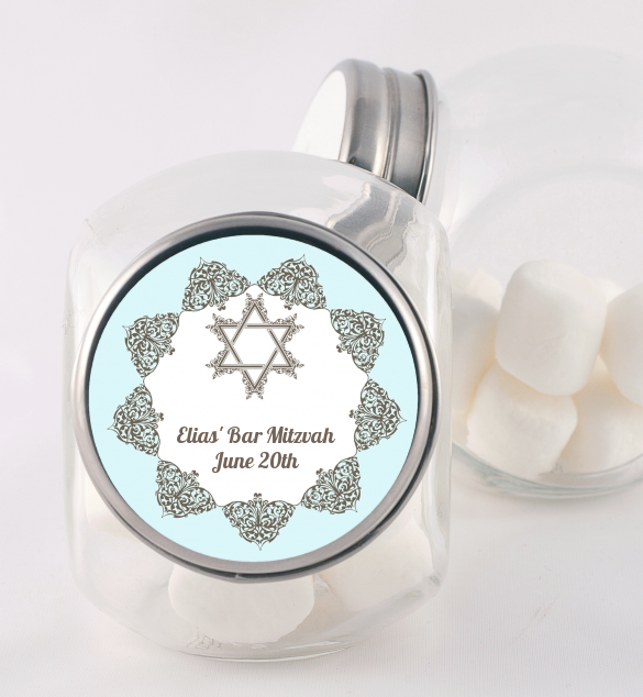 Jewish Star Of David Blue & Brown Bar / Bat Mitzvah Candy Jars ...