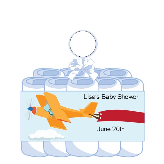 Airplane in the Clouds Baby Shower Diaper Cake | Airplane in the Clouds ...