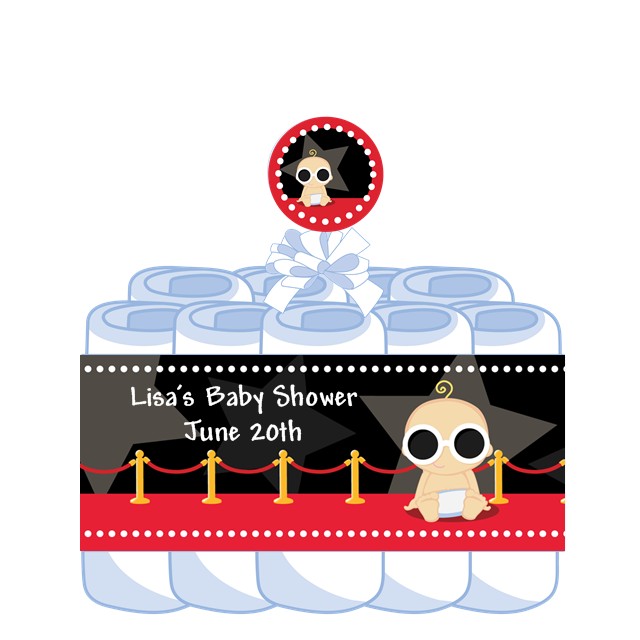  A Star Is Born Hollywood &reg; - Personalized Baby Shower Diaper Cake 1 Tier Boy