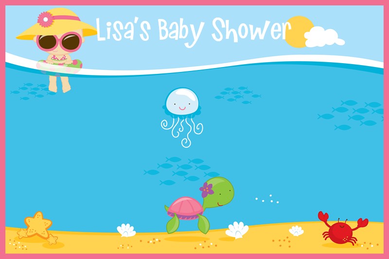 Beach Baby Girl Baby Shower Place Mats | Beach Baby Girl Place Mats