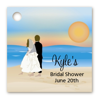 Beach Couple - Personalized Bridal Shower Card Stock Favor Tags