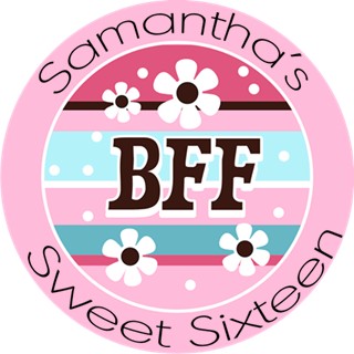  BFF - Round Personalized Birthday Party Sticker Labels 