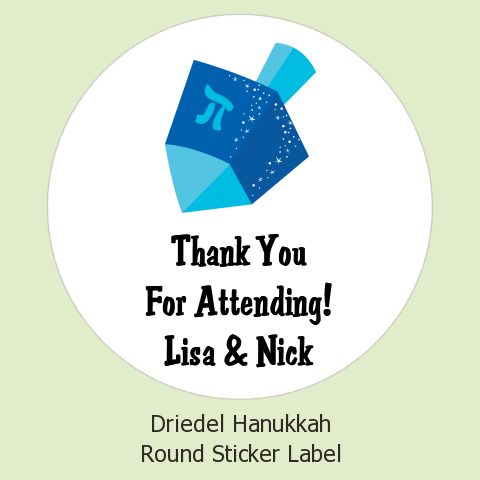  Driedel - Round Personalized Hanukkah Sticker Labels 