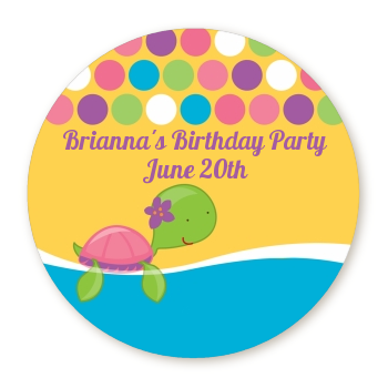 Sea Turtle Girl Personalized sticker labels | Sea Turtle Girl Birthday ...