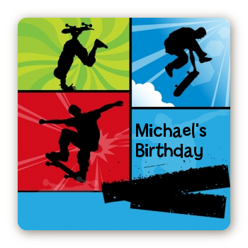 Skateboard Birthday Party Stickers | Candles & Favors