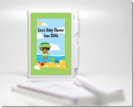 Beach Baby African American - Baby Shower Personalized Notebook Favor