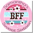 BFF - Round Personalized Birthday Party Sticker Labels thumbnail