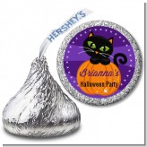 Black Cat Pumpkin - Hershey Kiss Halloween Sticker Labels