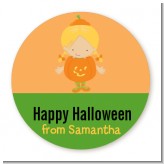 Dress Up Pumpkin Costume - Round Personalized Halloween Sticker Labels