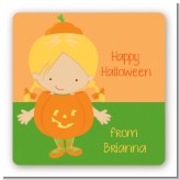 Dress Up Pumpkin Costume - Square Personalized Halloween Sticker Labels