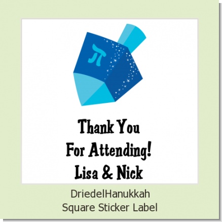 Driedel - Square Personalized Hanukkah Sticker Labels