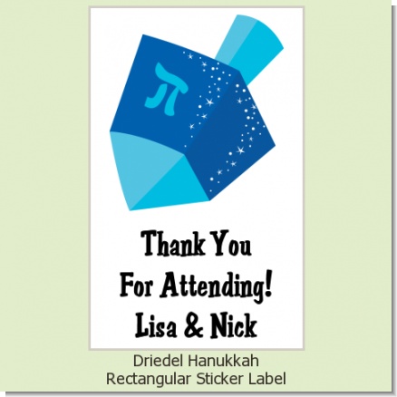 Driedel - Custom Rectangle Hanukkah Sticker/Labels