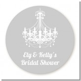 Elegant Chandelier - Round Personalized Bridal Shower Sticker Labels