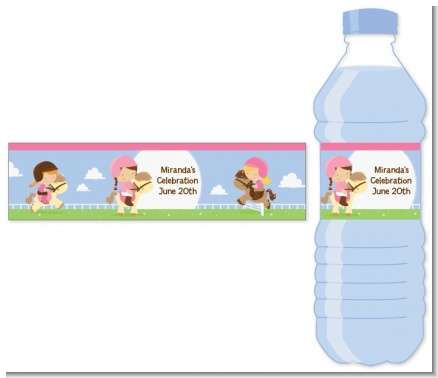 Horseback Riding Water Bottle Label | Birthday Party Water Bottle Stickers
