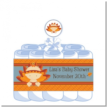 Little Turkey Girl - Personalized Baby Shower Diaper Cake 1 Tier