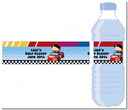 Nascar Inspired Racing Water Bottle Label | Baby Shower Water Bottle ...