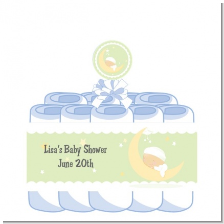 Over The Moon - Personalized Baby Shower Diaper Cake 1 Tier