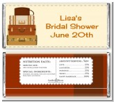 Pack Your Bags Destination - Personalized Bridal Shower Candy Bar Wrappers