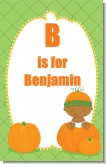 Pumpkin Baby African American - Personalized Baby Shower Nursery Wall Art