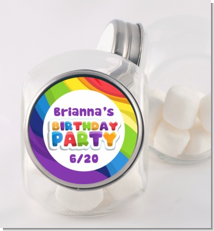 Rainbow - Personalized Birthday Party Candy Jar