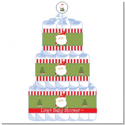 Santa Claus - Personalized Baby Shower Diaper Cake 3 Tier