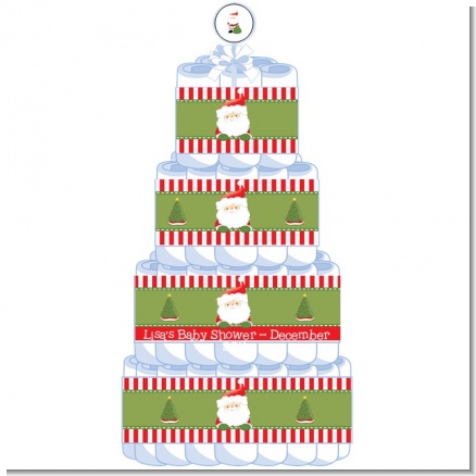 Santa Claus - Personalized Baby Shower Diaper Cake 4 Tier