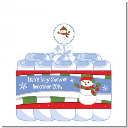 Frosty the Snowman - Personalized Baby Shower Diaper Cake 1 Tier